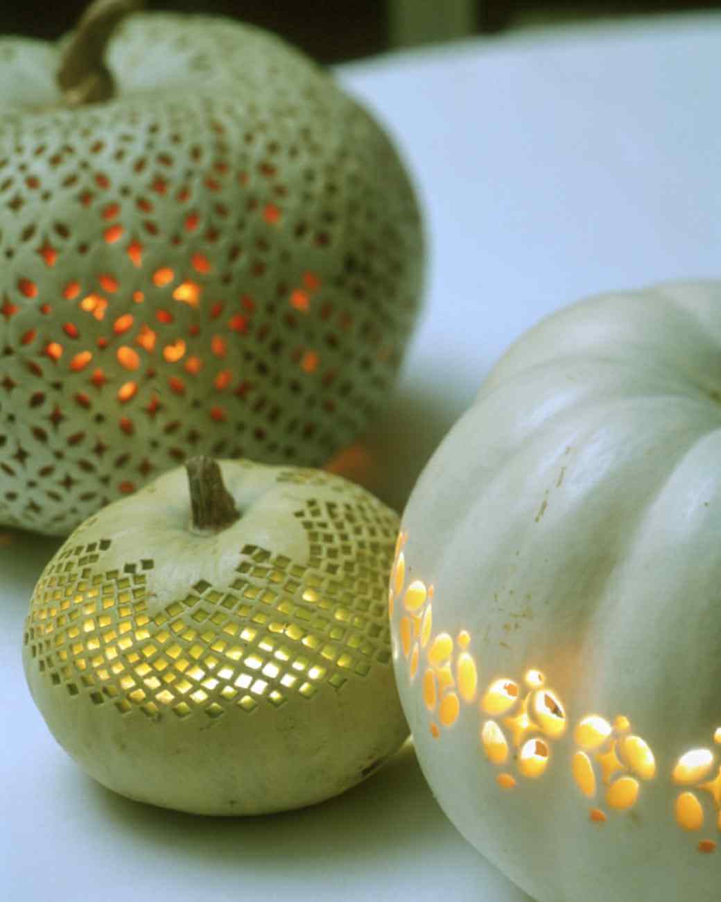 geometric carved pumpkins